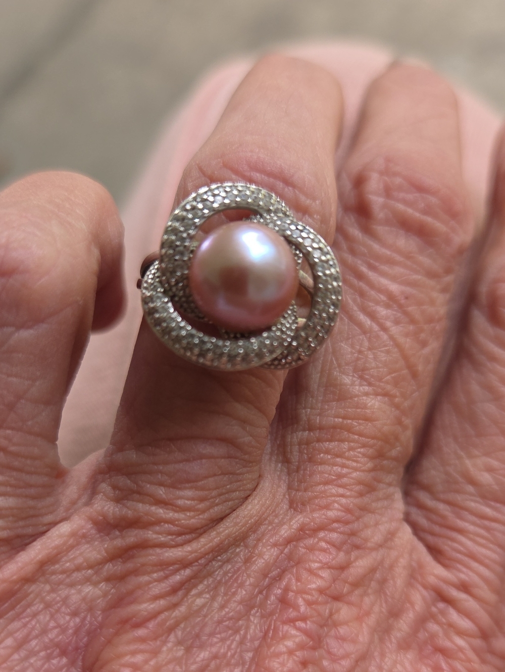 New! Macy,genuine pearl,925 sterling,ring!Retail$250